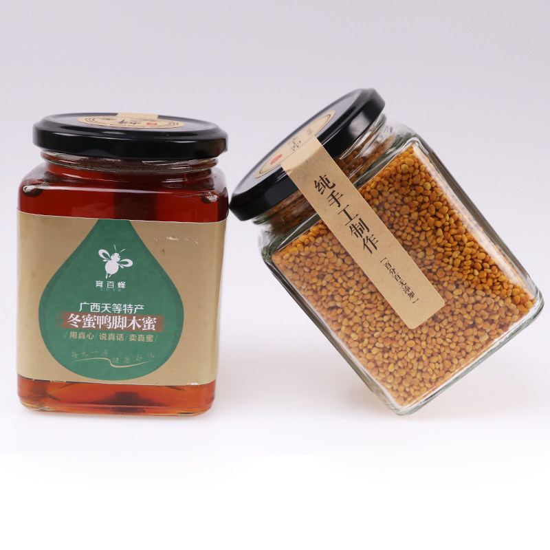 育百蜂冬蜜鸭脚木蜜和荷花粉组合125元/2瓶包邮