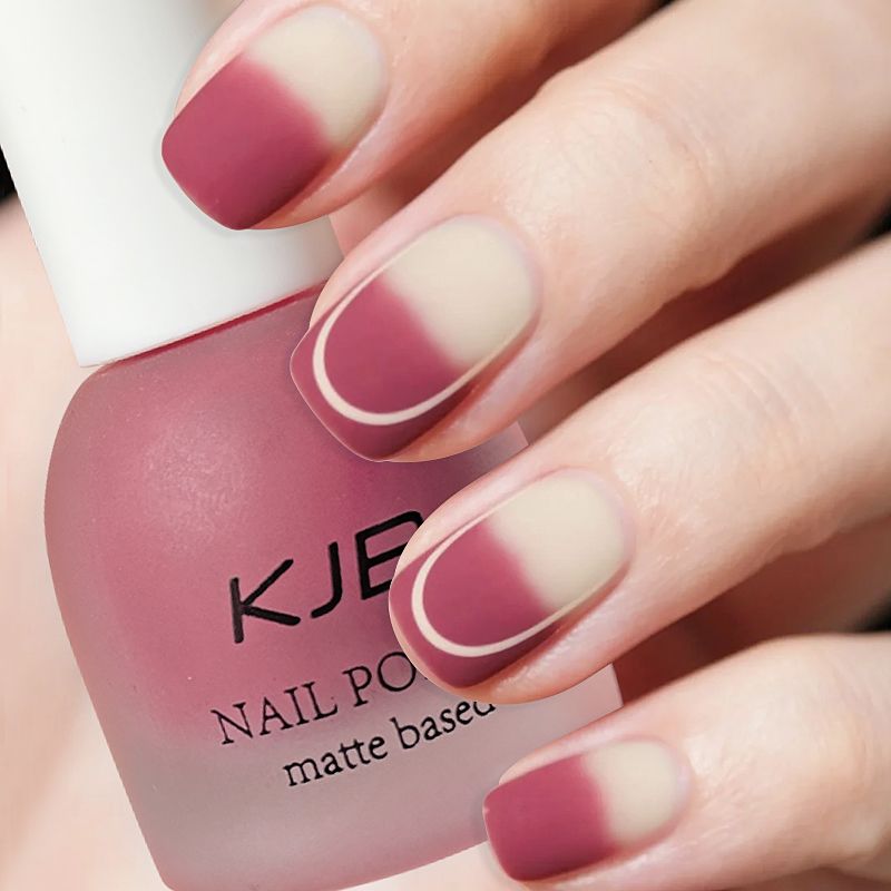 磨砂指甲油柔粉色跳搭免烤快干持久防水哑光雾面高档不可剥美甲油