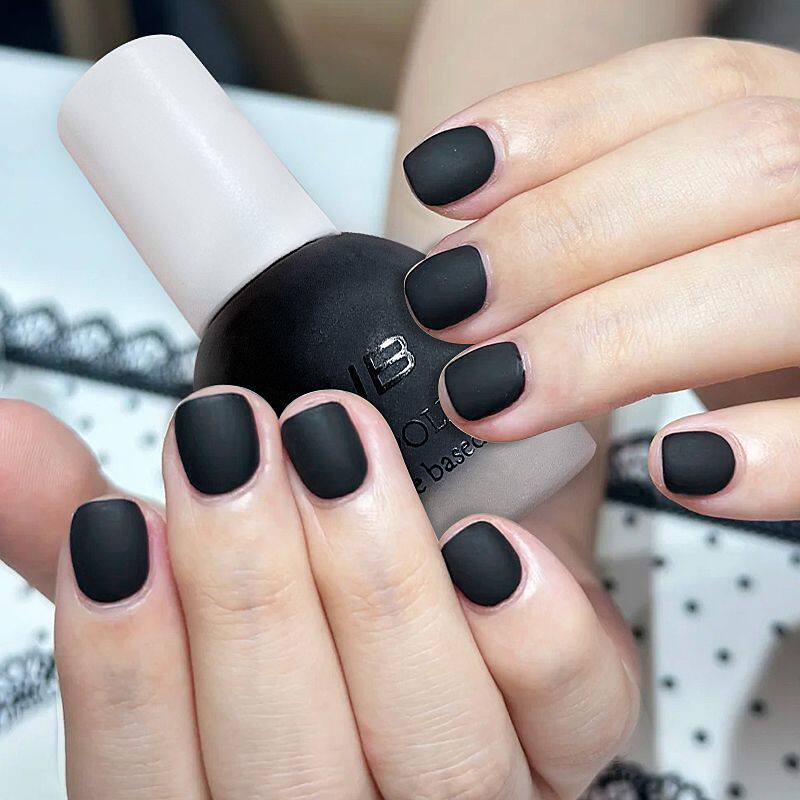 磨砂哑光指甲油免烤快干不可剥显白持久防水黑玫瑰气质雾面美甲油