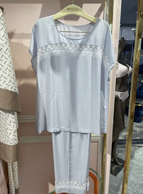 新品华歌尔女士WD60F4 莫代尔桑蚕丝短袖睡衣家居服套装1199
