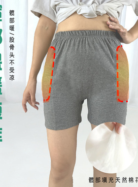 髋部保暖内裤股骨头保护神器胯部加棉花保暖髋关节短裤屁股防寒冬