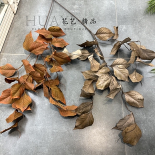 枯树叶桉树枝枯山水造景摄影道具插花素材仿真花假花大型植物