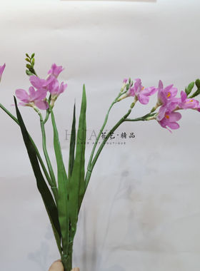 仿真绿植紫色小花马兰花插花摆件复古风室内装饰手工DIY仿真花艺