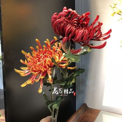 中式插花大朵仿真凤尾手感保湿