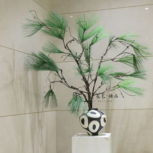 大马尾松仿真松针松树枝玄关摆件造景插花素材诺贝松圣诞树装饰