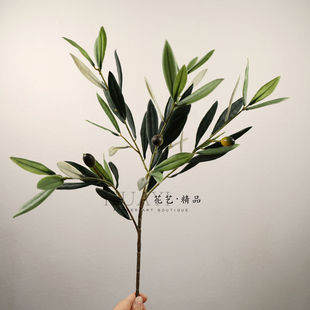 仿真橄榄枝北欧简约家居装饰绿植假花摆放文艺清新枝条大树树枝