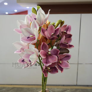 仿真兰花束大花惠兰蕙兰慧兰年宵插花装饰花艺客厅卧室桌面摆件