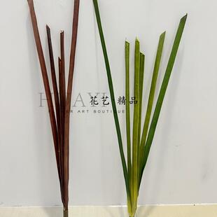 仿真绿植草软胶假绿叶兰花叶剑叶线条型水仙叶