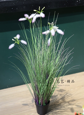花艺精品 仿真绿植盆栽装饰花丛菖蒲芦苇花水草花箱插花餐厅装饰