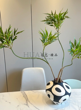 线条造型花艺植物仿真南天竹叶绿植