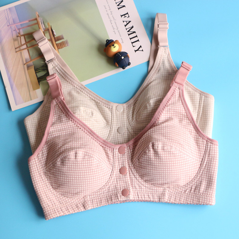 全棉前扣大码无钢圈无海棉纯棉内衣聚拢文胸背心婷逊8053