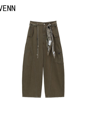 AVVENN | 正品专柜 25秋冬装新品 军绿色 牛仔裤AL91302614