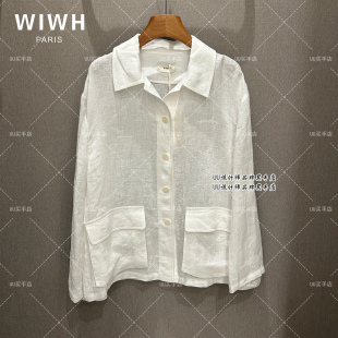 26春装 白色 亚麻 WIWH 衬衫 专柜设计师品牌 长袖 WHHB3E370 正品