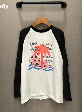 fizzfly |  设计师品牌2025新款夏装 印花 桑蚕丝 拼色 长袖 T恤