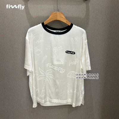fizzfly |  正品专柜 设计师女装2026夏季新款 桑蚕丝度假印花T恤