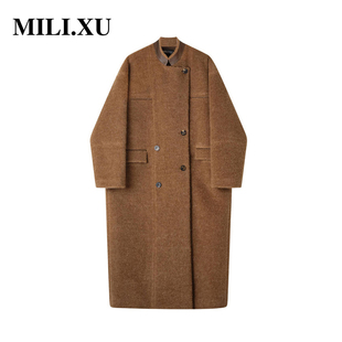 设计师品牌 24AW 长款 MILI.XU 大衣 专柜正品 羊毛 卡其 迷丽徐