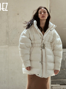EOEZ 正品专柜 设计师  中长款 配腰带 羽绒服 鹅绒服  EZY7106