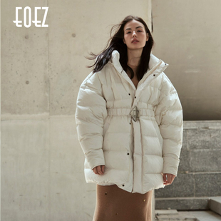 EOEZ 正品专柜 设计师  中长款 配腰带 羽绒服 鹅绒服  EZY7106