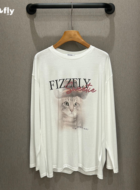 fizzfly |  正品专柜 设计师品牌2025新款秋装 小猫狗 长袖 T恤
