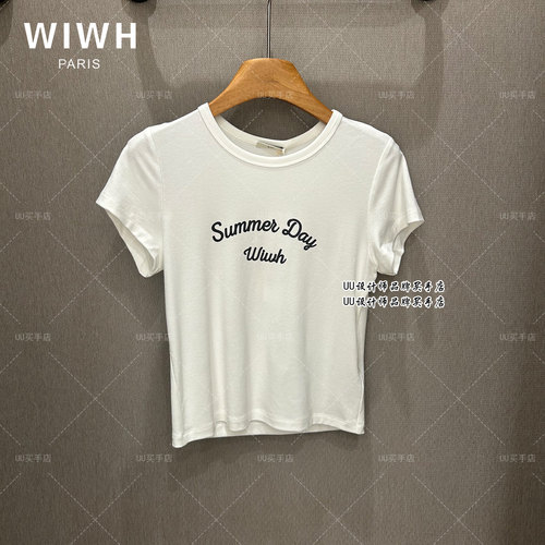 WIWH | 女装 正品实拍 26夏 字母印花修身短袖T恤  3E083