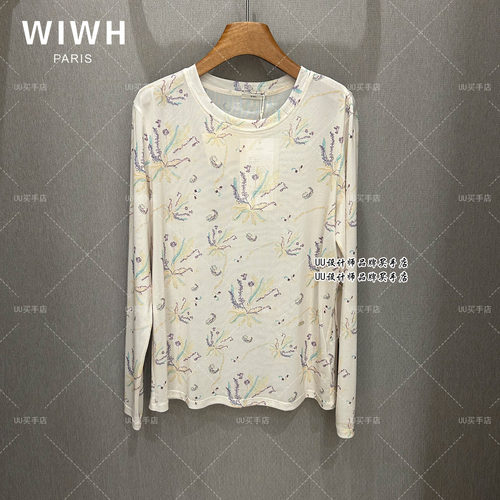 WIWH | 女装 正品实拍 26秋装 米色印花长袖T恤  WHHT2F916