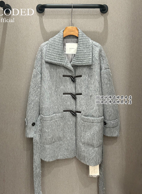 UNCODED | 正品专柜 品牌折扣25冬季灰色羊毛 中长款 大衣 4W275