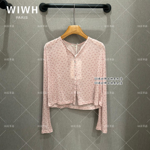 2026春装 秋 粉色 WIWH 长袖 专柜设计师 针织开衫 WHLC3E086 正品
