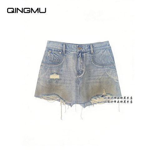 QINGMU | 轻慕 设计师品牌 26夏装新品 印花 浅色 牛仔裤