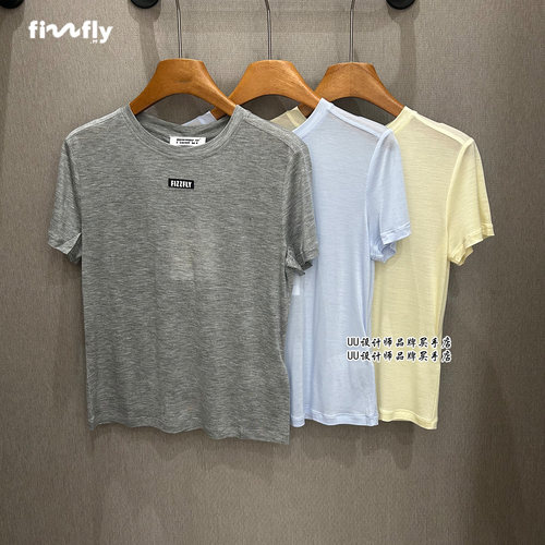 fizzfly |  正品专柜 设计师26新款夏新正肩小圆领薄款U短袖T恤女