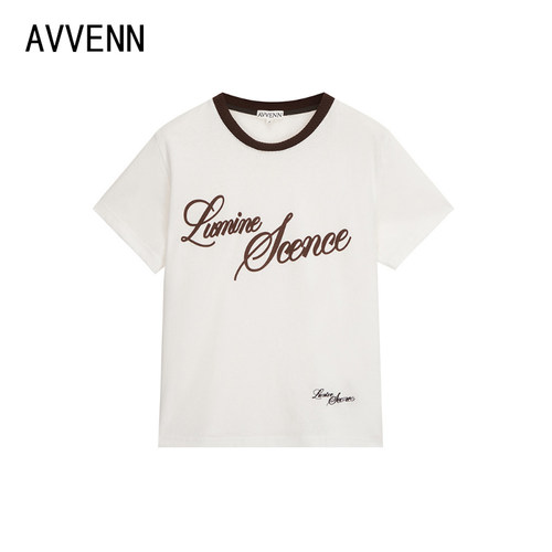 【拍下立减】AVVENN | 正品26秋装字母刺绣短袖T恤AK71001521