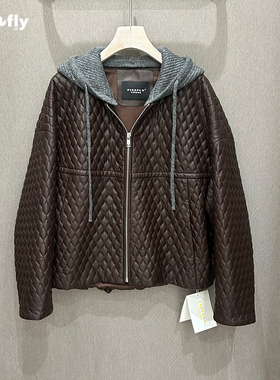 FIZZFLY | 正品专柜 设计师品牌 25秋冬新款 咖色 皮衣 连帽 外套