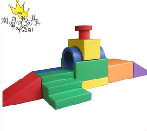 儿童软体玩具 幼儿软体钻q动滑梯 幼儿园软体滑梯 火车头软体组合