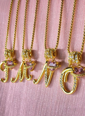 多巴胺少女 项链 爆款 26字母项链不锈钢链条 18k镀真金