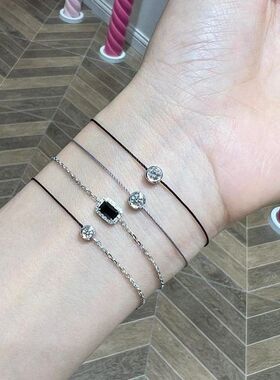 极细绳闪钻手链女轻奢百搭气质设计感手绳精致小众气质高级感手饰