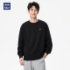 hansca萌宠小狗刺绣圆领卫衣男2025新款 秋季 360g重磅宽松黑色上衣