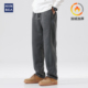 潮牌重磅直筒阔腿长裤 加绒宽松休闲美式 子 男秋冬款 hansca灰色卫裤