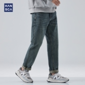猫须复古水洗休闲宽松长裤 新款 男2025春秋季 hansca直筒丹宁牛仔裤