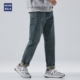 hansca直筒丹宁牛仔裤 猫须复古水洗休闲宽松长裤 男2025春秋季 新款