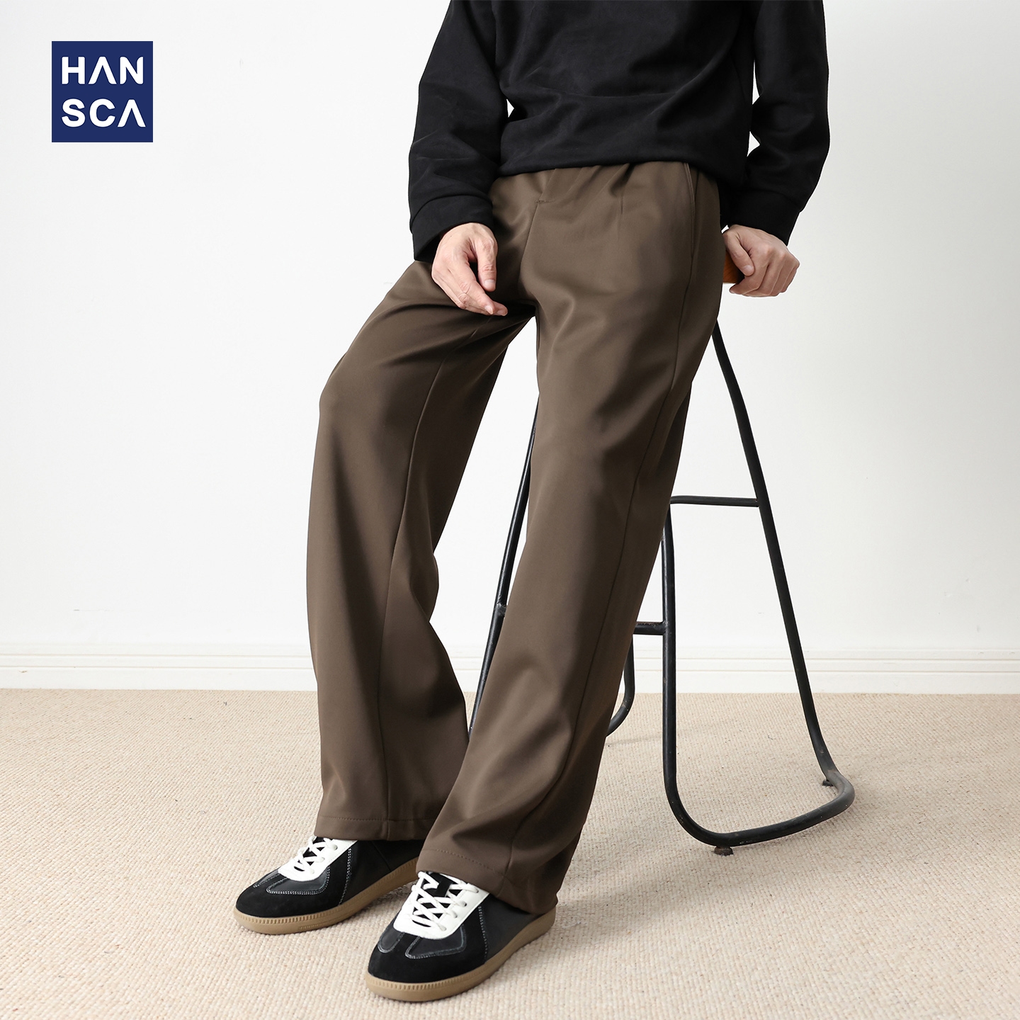 hansca310g重磅直筒弹力休闲裤男