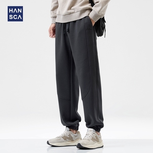 抽绳刺绣运动百搭长裤 hansca束脚休闲卫裤 美式 新款 子 男2024年秋季