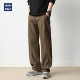 hansca秋冬季 纯棉复古加绒拼接格纹肌理长裤 直筒休闲裤 男2025新款