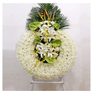 成都武侯区省体育馆孵化园外双楠龙腾路鲜花店配送白事花圈清明节