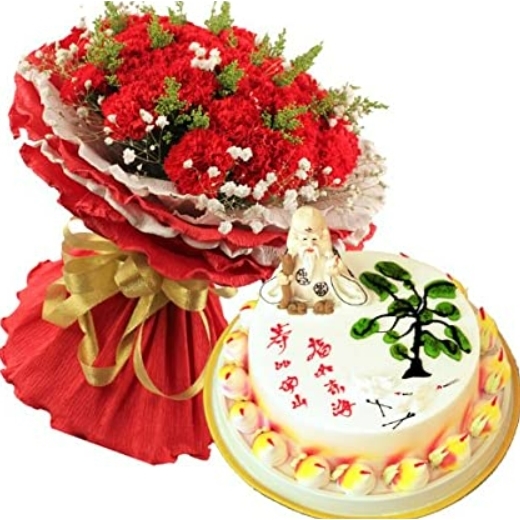麻城市博森翰林城中馆驿镇宋埠镇盐田河镇玫瑰花生日蛋糕鲜花店七