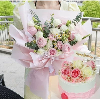 沈阳皇姑区辽宁大学南校区北陵塔湾玫瑰花生日蛋糕鲜花店七夕节