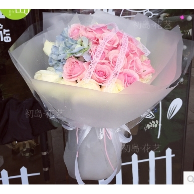 桐乡市乌镇沃尔玛市政府复兴路东兴鲜花店七夕节速递玫瑰花束生日