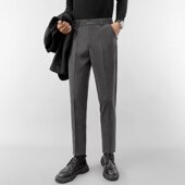 子男士 潮流百搭纯色西裤 休闲裤 垂感百搭商务宽松毛呢裤 秋季 毛呢裤