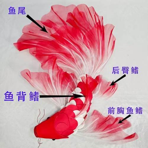 新款大型欧根纱锦鲤鱼尾材料