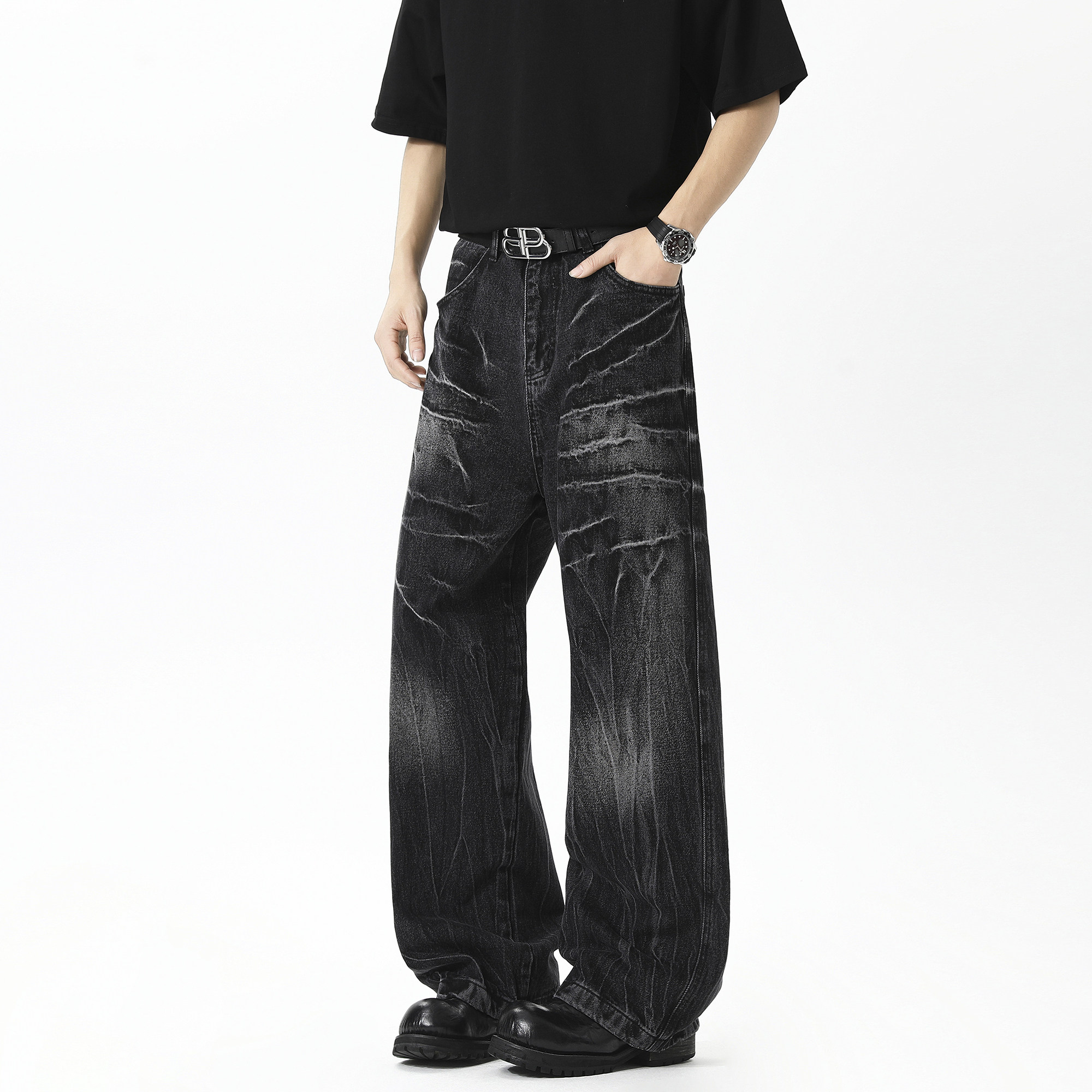 抖音品质2025春季新品牛仔裤HM122/PP55控88,男装牛仔裤,电商A036