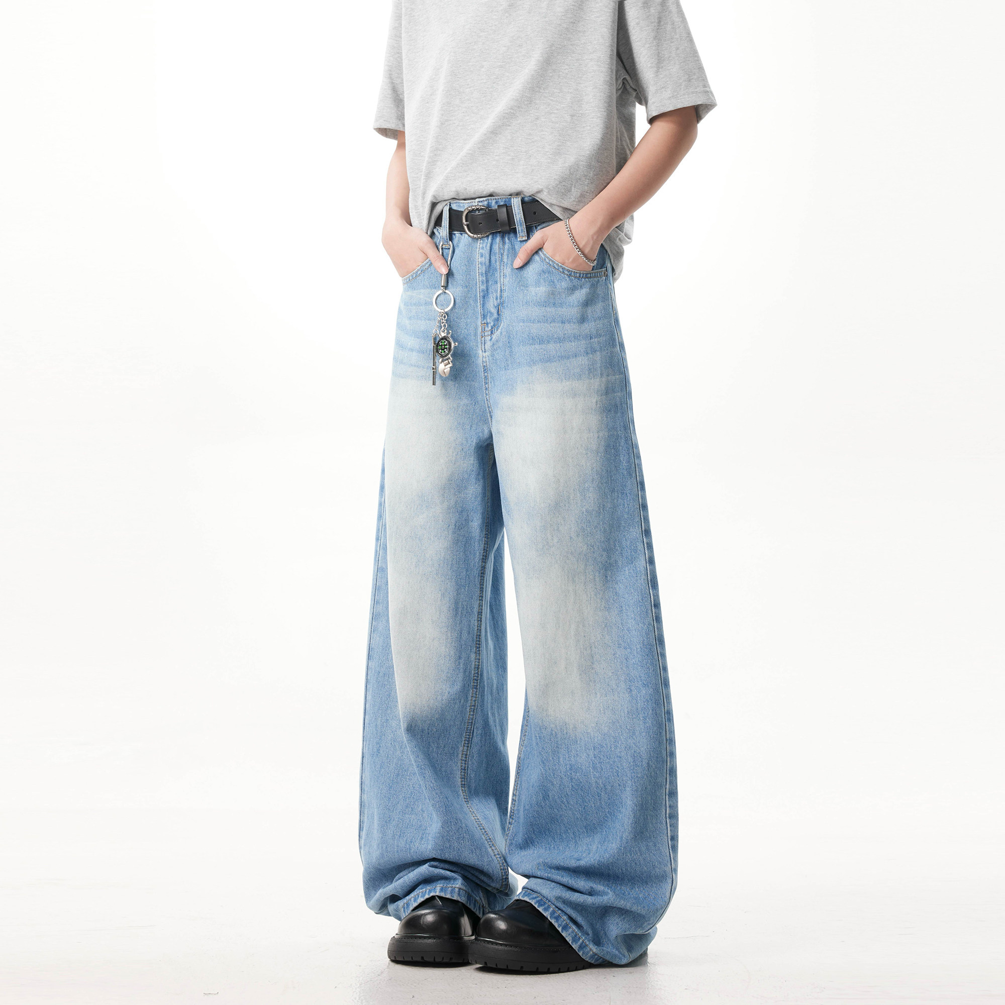 抖音品质2026春季新品牛仔裤微喇休闲牛仔裤HM110/P40控78，男装牛仔裤，电商A036