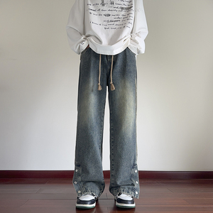 春季新品牛仔裤百搭休闲裤排口款牛仔休闲裤 HM84/P60控78图片